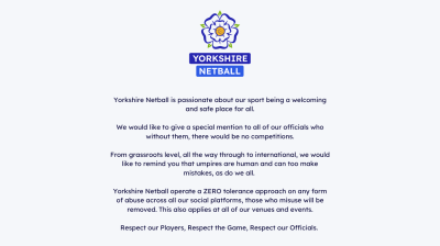 Yorkshire Netball is passionate about our sport being a welcoming and safe place for all